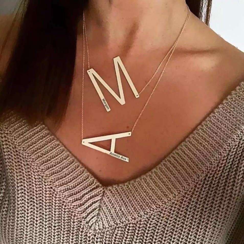 LARGE INITIAL LUXE NECKLACE