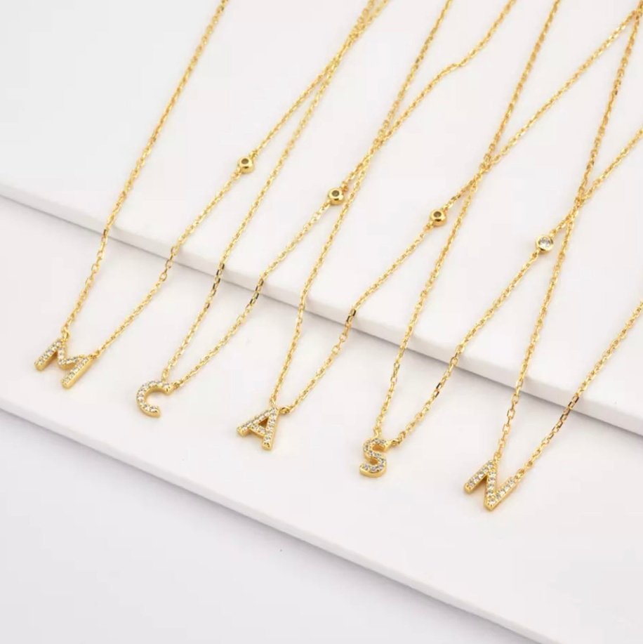 INITIAL LUXE DIAMANTÉ NECKLACE